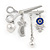 Silver Plated, Crystal, Pearl Hairdresser Charm Brooch - 45mm W