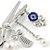 Silver Plated, Crystal, Pearl Hairdresser Charm Brooch - 45mm W - view 4