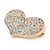 Gold Plated Pave Set Clear Crystal Heart Brooch - 47mm - view 3