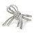 Double Bow Clear Crystal Brooch In Rhodium Plating - 55mm W - view 4