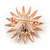 Clear Crystal Glass Pearl Flower Brooch In Rose Gold Tone Metal - 40mm D - view 2