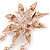 Rose Gold Layered Crystal Flower Brooch with Dangles - 11cm L - view 5