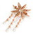 Rose Gold Layered Crystal Flower Brooch with Dangles - 11cm L - view 7