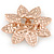 Bridal Crystal, Glass Pearl Flower Brooch In Rose Gold Tone - 55mm D - view 4