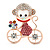 Gold Plated Multicoloured Crystal Monkey On The Bicycle Brooch - 40mm L