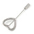 Silver Tone Clear Crystal Open Heart  Lapel, Hat, Suit, Tuxedo, Collar, Scarf, Coat Stick Brooch Pin - 50mm L - view 6