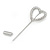 Silver Tone Clear Crystal Open Heart  Lapel, Hat, Suit, Tuxedo, Collar, Scarf, Coat Stick Brooch Pin - 50mm L - view 4