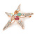 Crystal Starfish Brooch In Gold Tone Metal - 55mm L - view 2
