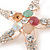 Crystal Starfish Brooch In Gold Tone Metal - 55mm L - view 4