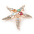Crystal Starfish Brooch In Gold Tone Metal - 55mm L - view 5