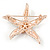 Crystal Starfish Brooch In Gold Tone Metal - 55mm L - view 3