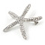 Clear Crystal Starfish Brooch In Silver Tone - 50mm - view 2