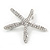 Clear Crystal Starfish Brooch In Silver Tone - 50mm - view 3