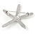 Clear Crystal Starfish Brooch In Silver Tone - 50mm - view 4