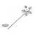Silver Tone Clear Crystal White Pearl Daisy Flower Lapel, Hat, Suit, Tuxedo, Collar, Scarf, Coat Stick Brooch Pin - 55mm L - view 4