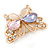 Multicoloured Crystal Butterfly Brooch In Gold Plating - 35mm L - view 3