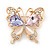 Multicoloured Crystal Butterfly Brooch In Gold Plating - 35mm L