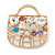 Gold Plated Multicoloured Crystal Bag Brooch - 35mm W - view 4