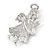 'Beautiful Angel' Crystal Silver Tone Brooch - 50mm L - view 2