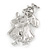 'Beautiful Angel' Crystal Silver Tone Brooch - 50mm L - view 4