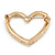 Gold Plated Clear Crystal Open Heart Brooch - 40mm - view 4