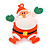 Flashing LED Blue and Red Lights Christmas Santa Rubber Brooch - 45mm