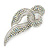 Statement AB Crystal Ribbon Brooch In Silver Tone Metal - 70mm - view 6