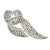 Statement AB Crystal Ribbon Brooch In Silver Tone Metal - 70mm - view 5