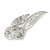 Statement AB Crystal Ribbon Brooch In Silver Tone Metal - 70mm - view 3