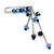 Blue Faceted Bead Charm Safety Pin Brooch In Silver Tone - 8cm Drop - view 4