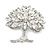Clear Crystal Tree Of Life Brooch In Rhodium Plating - 45mm - view 4
