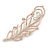 Large Clear Crystal, CZ Peacock Feather Brooch In Rose Gold Metal - 10cm - view 7