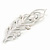 Large Clear, Citrine, Olive Crystal, CZ Peacock Feather Brooch In Rhodium Plating - 10cm - view 2