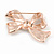 Stunning Clear Crystal Bow Brooch In Rose Gold Tone Metal - 45mm - view 4