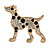 Gold Plated Crystal, Enamel Dalmatian Dog Brooch - 35mm