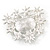Light Silver Tone Clear Glass Stone Corsage Brooch - 65mm - view 4