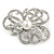 Bridal/ Wedding/ Prom Asymmetric Crystal Flower Brooch In Rhodium Plating - 60mm - view 4
