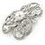 Bridal/ Wedding/ Prom Asymmetric Crystal Flower Brooch In Rhodium Plating - 60mm - view 3