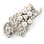 White Simulated Pearl Grapes Brooch In Rhodium Plated Metal - 50mm - view 2
