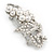 White Simulated Pearl Grapes Brooch In Rhodium Plated Metal - 50mm - view 3