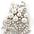 White Simulated Pearl Grapes Brooch In Rhodium Plated Metal - 50mm - view 4