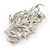 White Simulated Pearl Grapes Brooch In Rhodium Plated Metal - 50mm - view 5