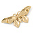 Multicoloured Enamel, Crystal Butterfly Brooch In Gold Tone Metal - 80mm W - view 4