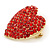 Red Austrian Crystal Pave Set Heart Brooch In Bright Gold Tone Metal - 35mm L - view 3