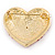 Red Austrian Crystal Pave Set Heart Brooch In Bright Gold Tone Metal - 35mm L - view 4