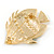 Funky Multicoloured Enamel Crystal Fish Brooch In Gold Tone Metal - 50mm L - view 3