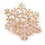Rose Gold Tone Clear Crystal Snowflake Brooch/ Pendant - 45mm D - view 3