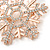 Rose Gold Tone Clear Crystal Snowflake Brooch/ Pendant - 45mm D - view 4