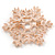 Rose Gold Tone Clear Crystal Snowflake Brooch/ Pendant - 45mm D - view 5