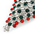 Holly Jolly Red, Green, Clear Austrian Crystals Christmas Tree Brooch/ Pendant In Rhodium Plating - 55mm L - view 4